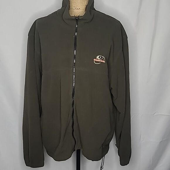 Vintage Mossy Oak Green Fleece Zip Up Jacket Men's Large - Picture 1 of 11